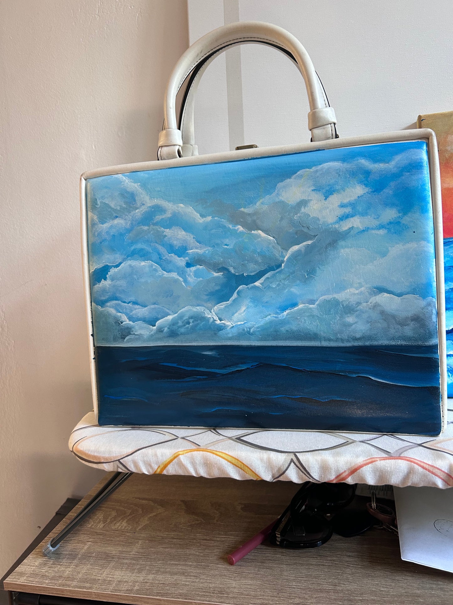 Hand-painted vintage bag